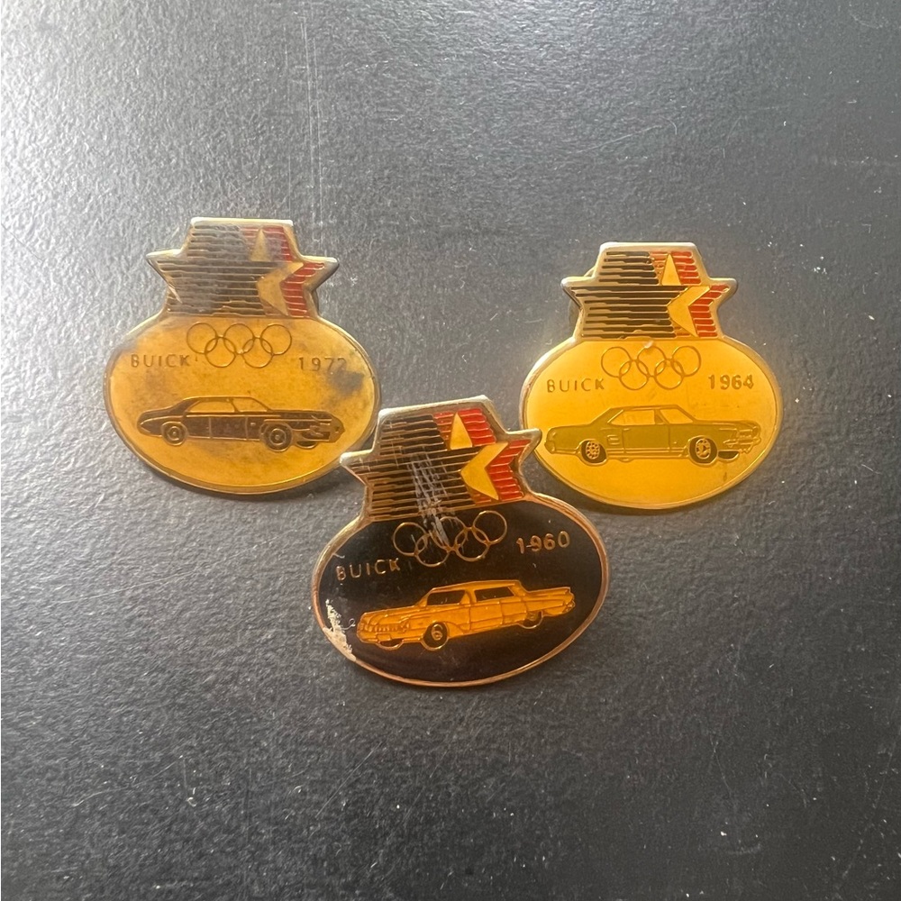 Olympic Sponsor Pin ~ Commemorative ~ 1960 Buick, 1964 Buick, 1972 Buick